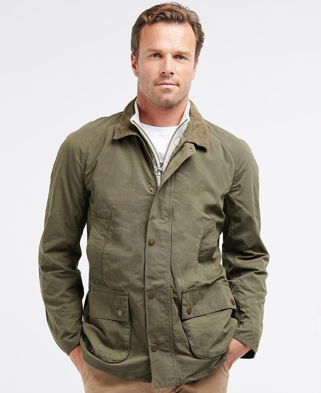 Barbour Ashby Men's Casual Jackets Olive | VXRC-47390