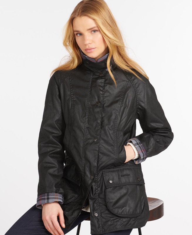 Barbour Beadnell® Women's Waxed Jackets Black | EHCY-10342