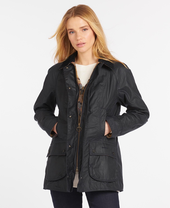 Barbour Beadnell® Women's Waxed Jackets Navy | MOAP-84620