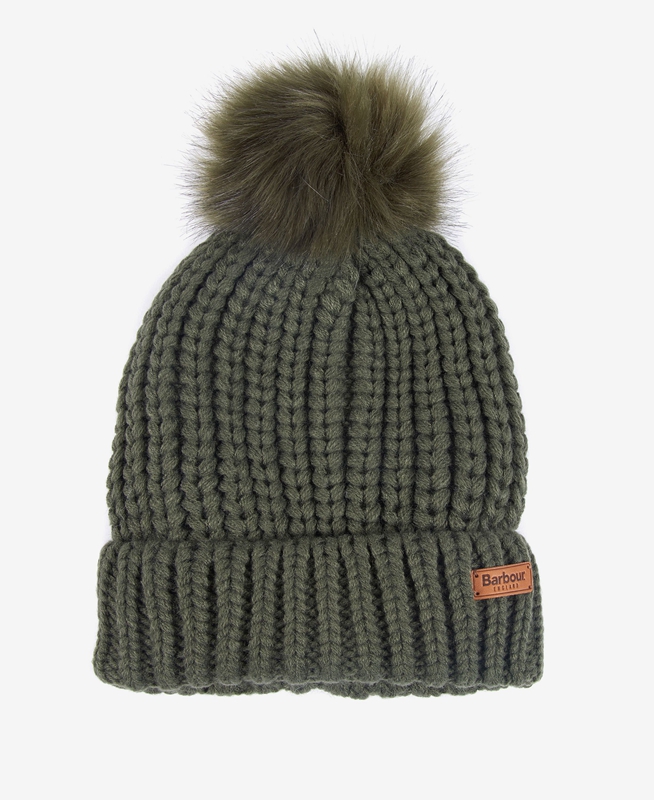 Barbour Beanie Saltburn Women's Hats Green | CNRE-68524