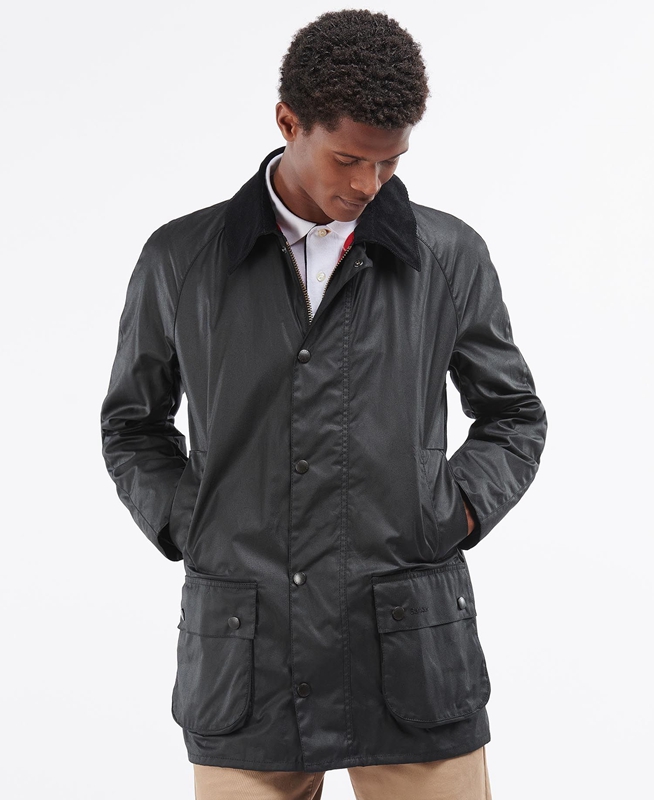 Barbour Beausby Men's Waxed Jackets Black | PTKR-59872