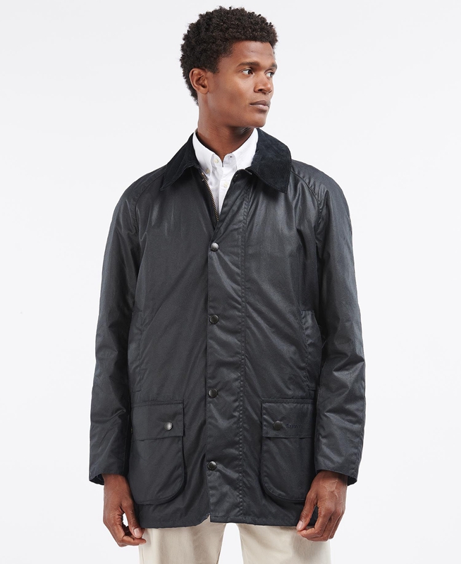 Barbour Beausby Men's Waxed Jackets Navy | MJZN-40129