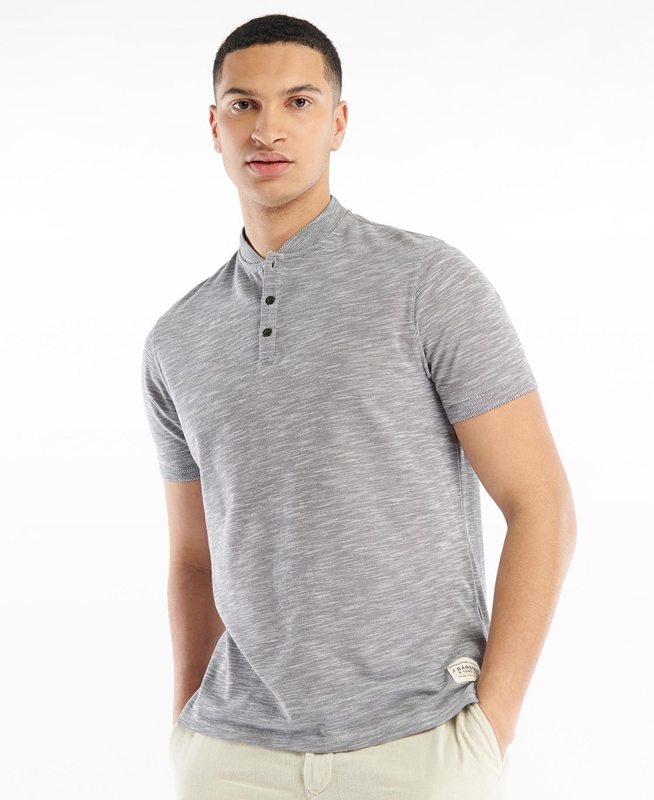 Barbour Belgrave Sport Neck Men's T Shirts Grey | RAWN-40351