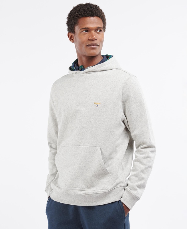 Barbour Campus Hoodie Men's Sweatshirts Grey | ZLCO-49278