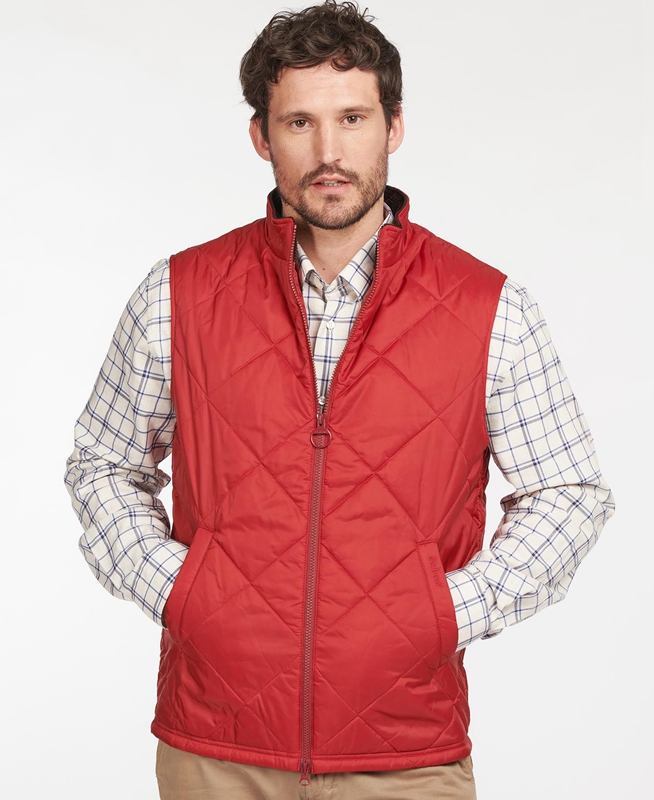 Barbour Finn Men's Vest Red | SBGA-37069