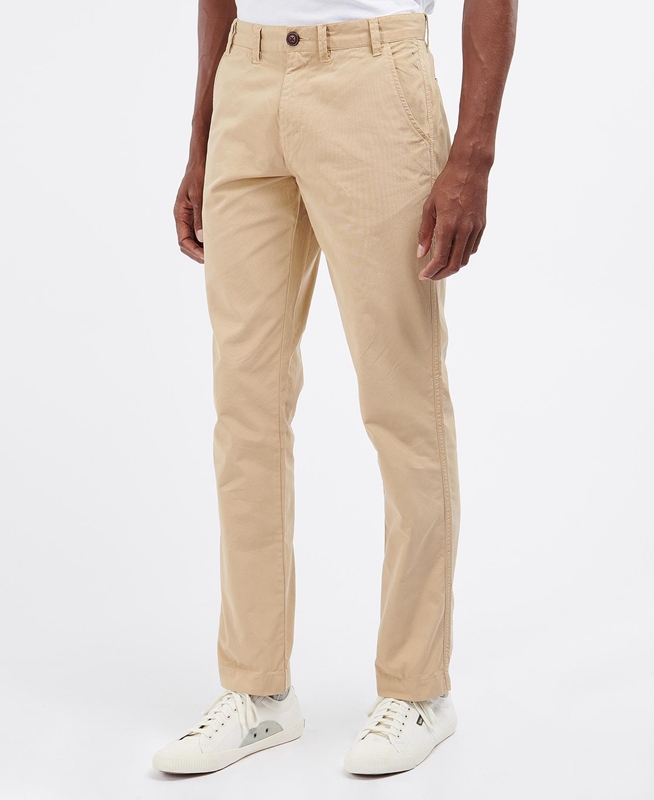 Barbour Glendale Chino Men's Pants Beige | DPWZ-17062