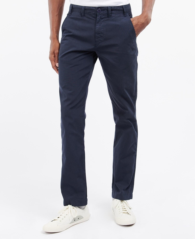 Barbour Glendale Chino Men's Pants Navy | YKSP-62154