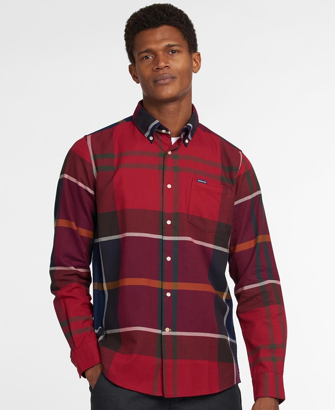 Barbour Hemd Dunoon Taillored Men's Shirts Red | KBVH-64205