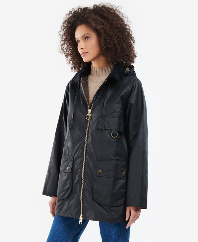 Barbour Highclere Women's Waxed Jackets Black | SEMX-83561