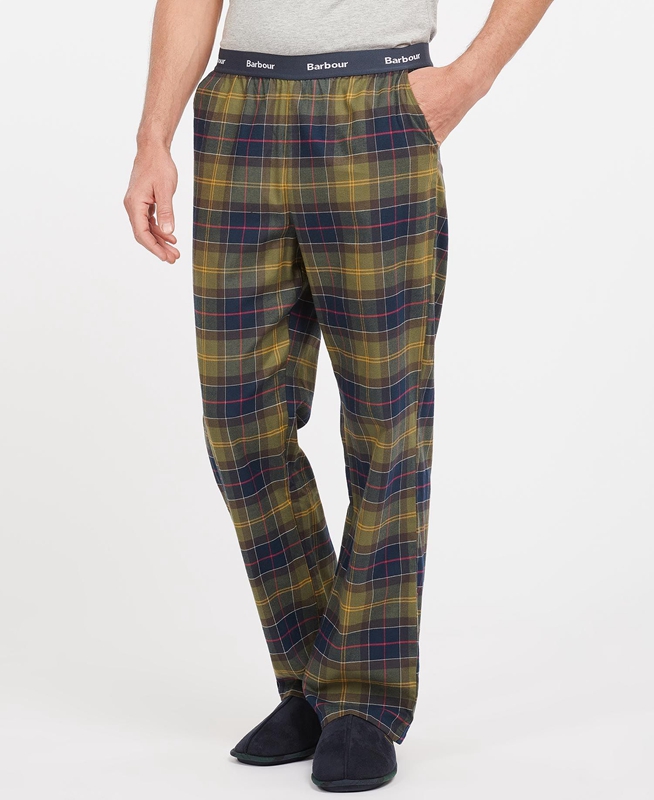 Barbour Hose Glenn Tartan Men's Pants Olive | ZQIM-63749