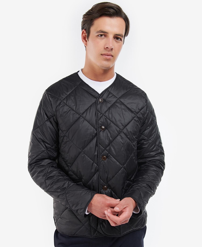 Barbour Liddesdale Cardigan Men's Quilted Jackets Black | IXWM-45197