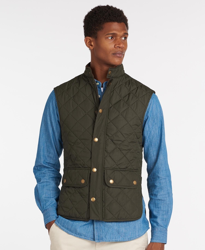 Barbour Lowerdale Men's Vest Olive | WYNM-85246