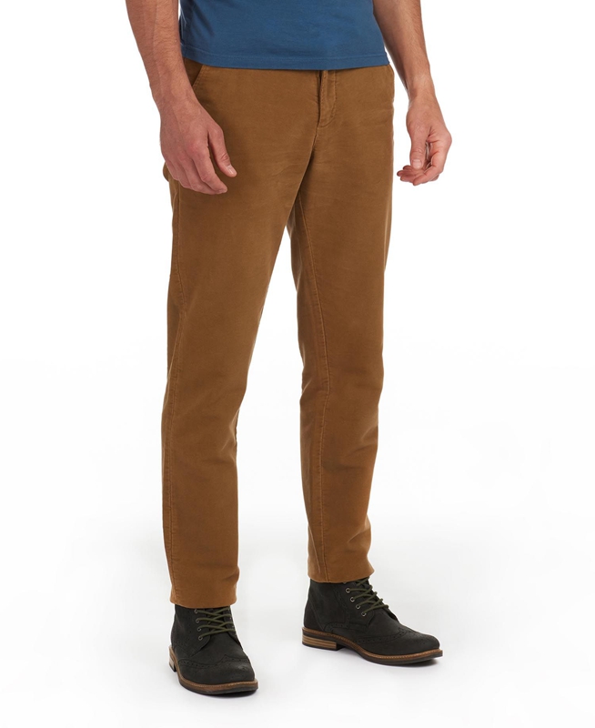 Barbour Neuston Moleskin Trousers Men's Pants Beige | BEDS-57486