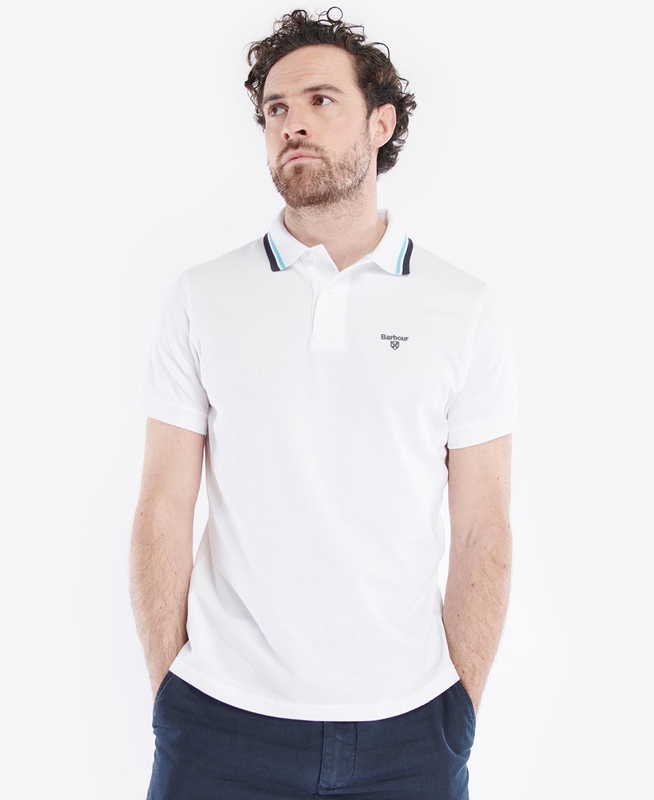 Barbour Otterburn Men's Polo shirts White | PMNW-20871