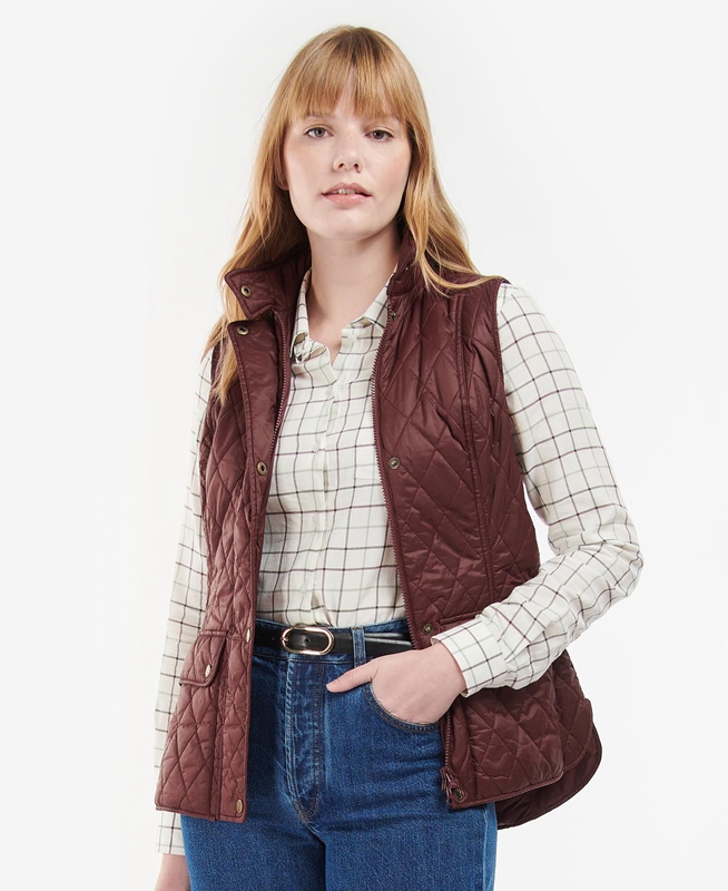 Barbour Otterburn Women's Vest Burgundy | WMXU-41865