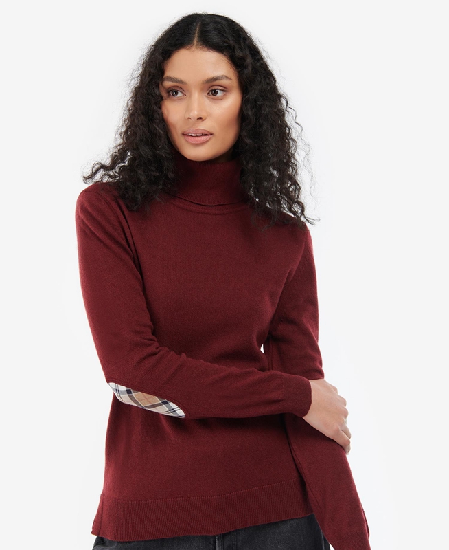 Barbour Pendle Roll-Neck Women's Sweaters Red | BAYR-09186