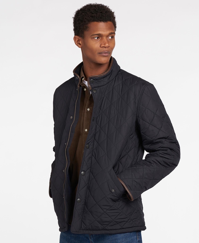 Barbour Powell Men's Quilted Jackets Navy | UMQI-73942