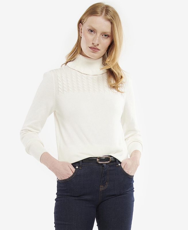 Barbour Scarlet Knit Women's Sweaters White | VESO-42051