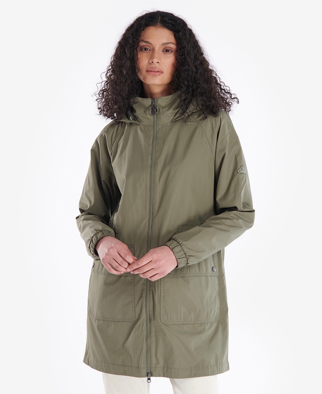 Barbour Sea Daisy Showerproof Women's Casual Jackets Olive | JPDC-69214