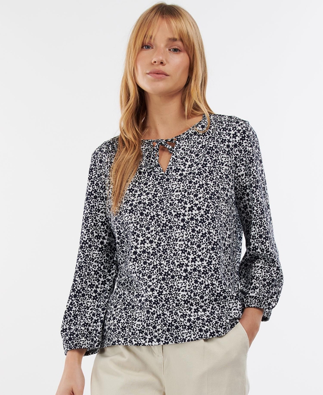 Barbour Seaholly Top Women's T Shirts White | PDXZ-71693