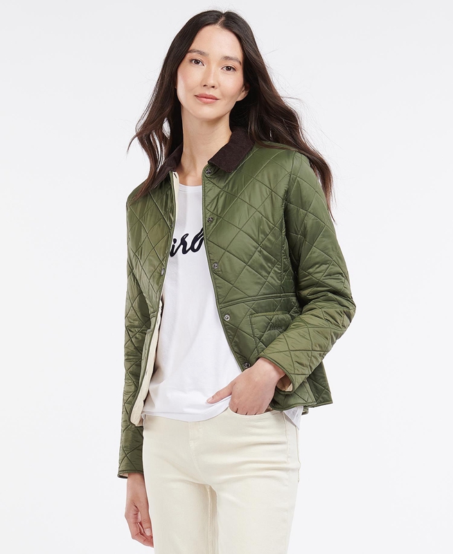 Barbour Steppjacke Deveron Polarquilt Women's Quilted Jackets Green | RKDX-87453