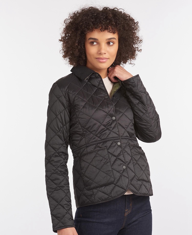 Barbour Steppjacke Deveron Women's Quilted Jackets Black | QVIK-31486