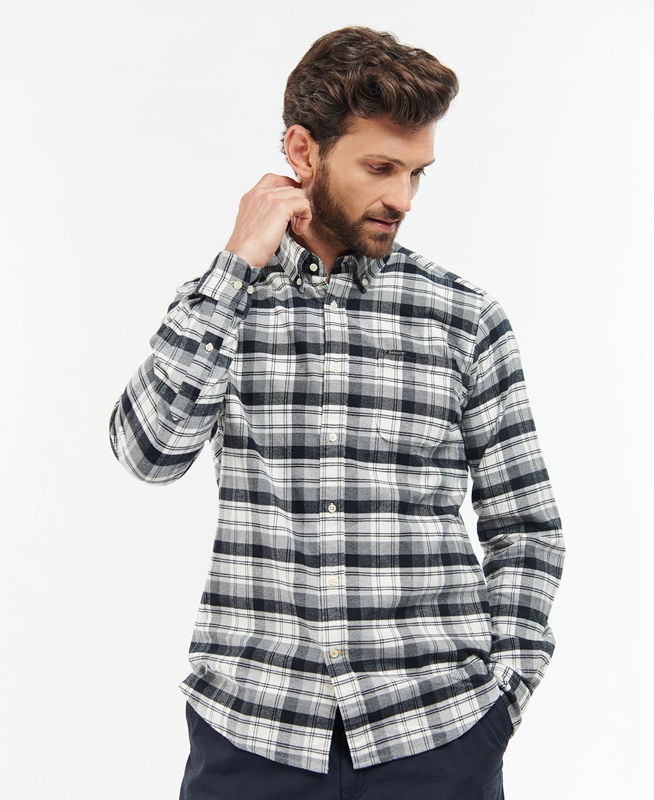 Barbour Stonewell Tailored Fit Men's Shirts Grey | VYBL-68324