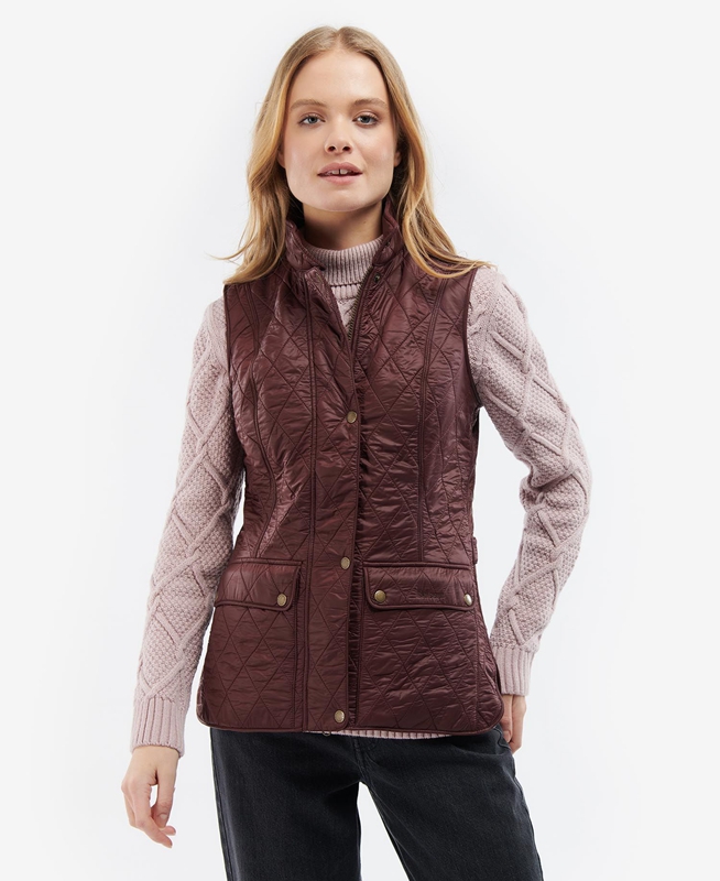 Barbour Wray Women's Vest Burgundy | YKQH-47063