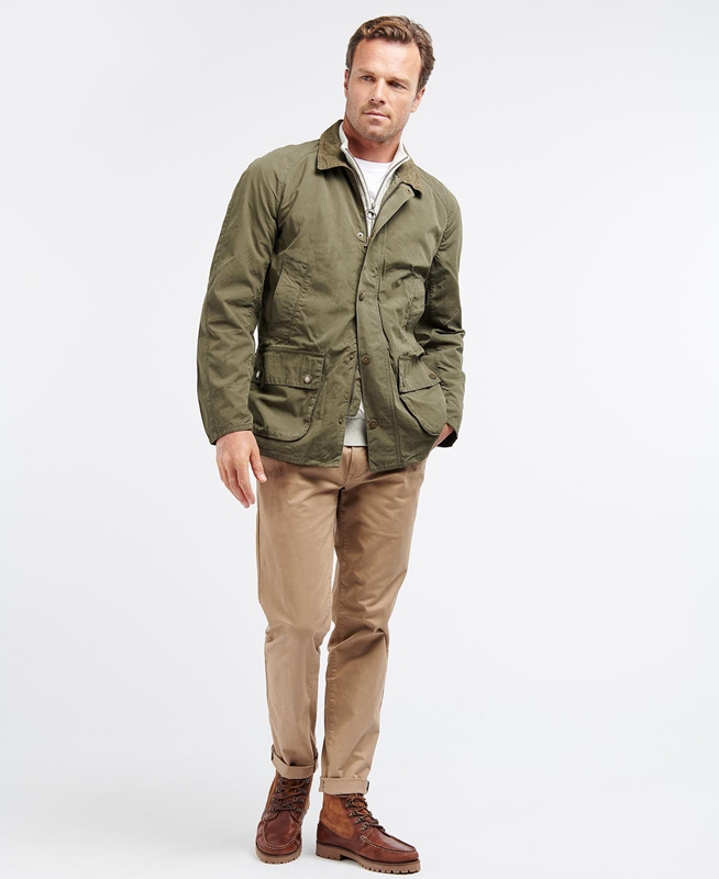 Barbour Ashby Men's Casual Jackets Olive | VXRC-47390