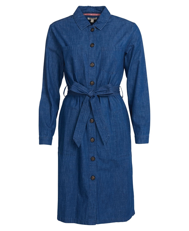 Barbour Barmouth Women's Dress Navy | UZAS-78324