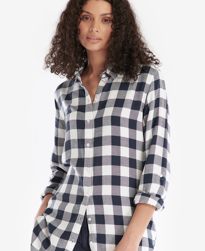 Barbour Baymouth Women's Shirts Black / Grey | VPDT-70642