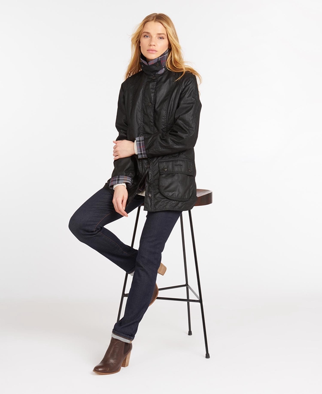 Barbour Beadnell® Women's Waxed Jackets Black | EHCY-10342