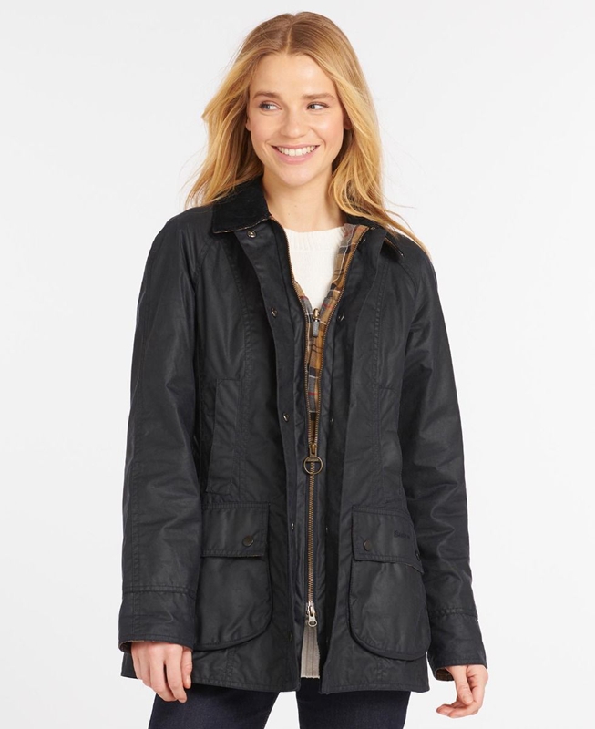 Barbour Beadnell® Women's Waxed Jackets Navy | MOAP-84620