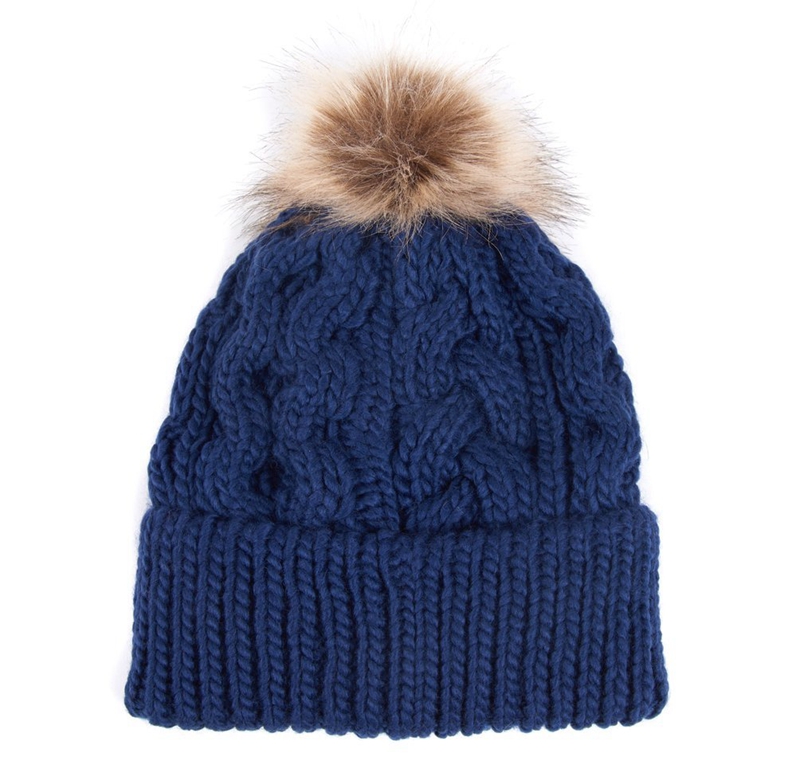 Barbour Beanie Penshaw Cable Women's Hats Blue | EQVC-34752