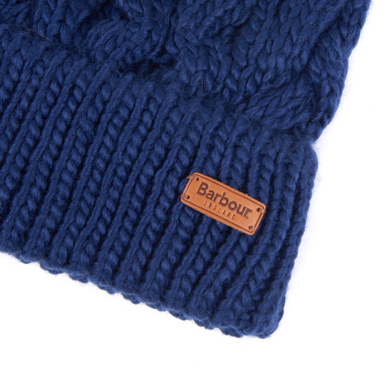 Barbour Beanie Penshaw Cable Women's Hats Blue | EQVC-34752