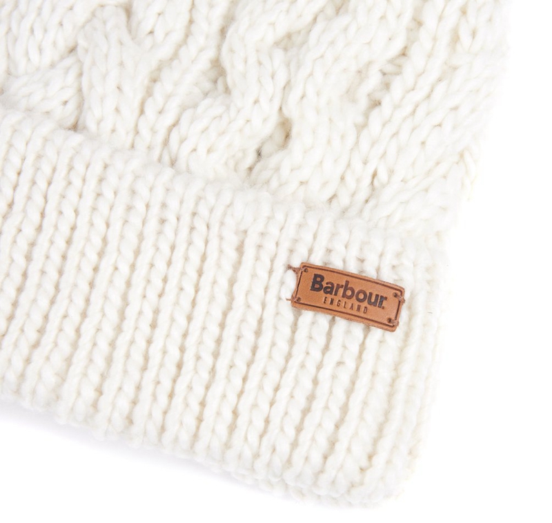 Barbour Beanie Penshaw Cable Women's Hats White | LRDA-61250