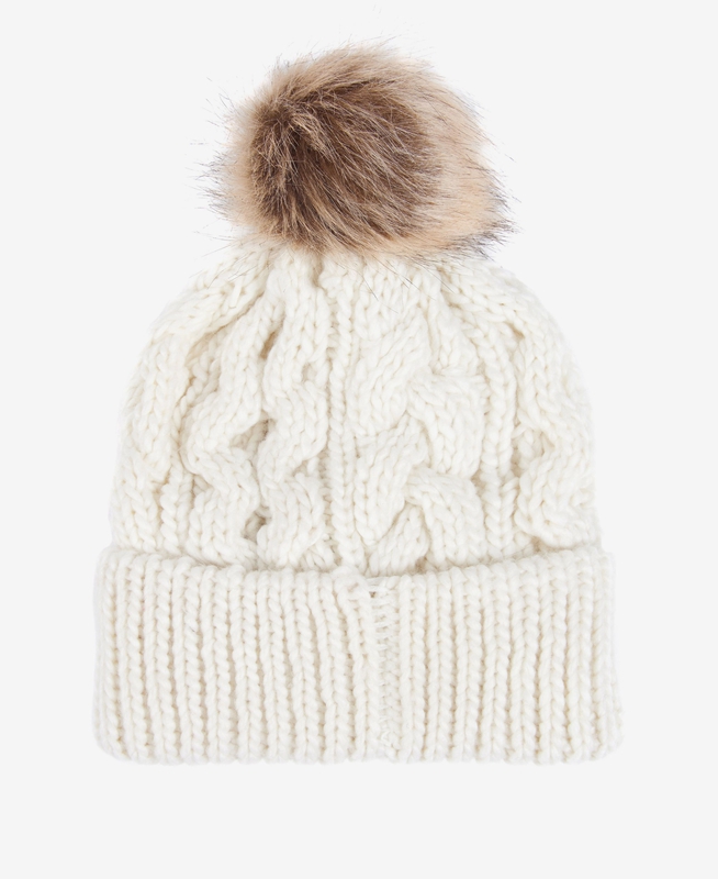 Barbour Beanie Penshaw Cable Women's Hats White | LRDA-61250