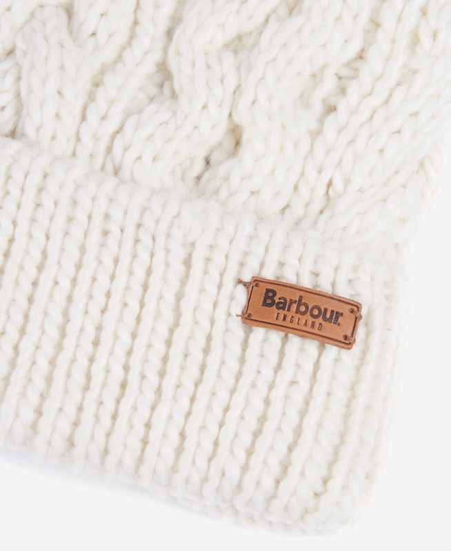 Barbour Beanie Penshaw Cable Women's Hats White | LRDA-61250