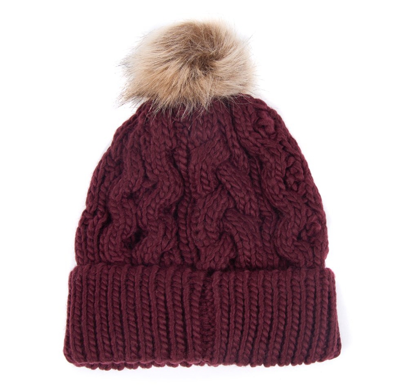 Barbour Beanie Penshaw Cable Women's Hats Purple | ZCSF-14785