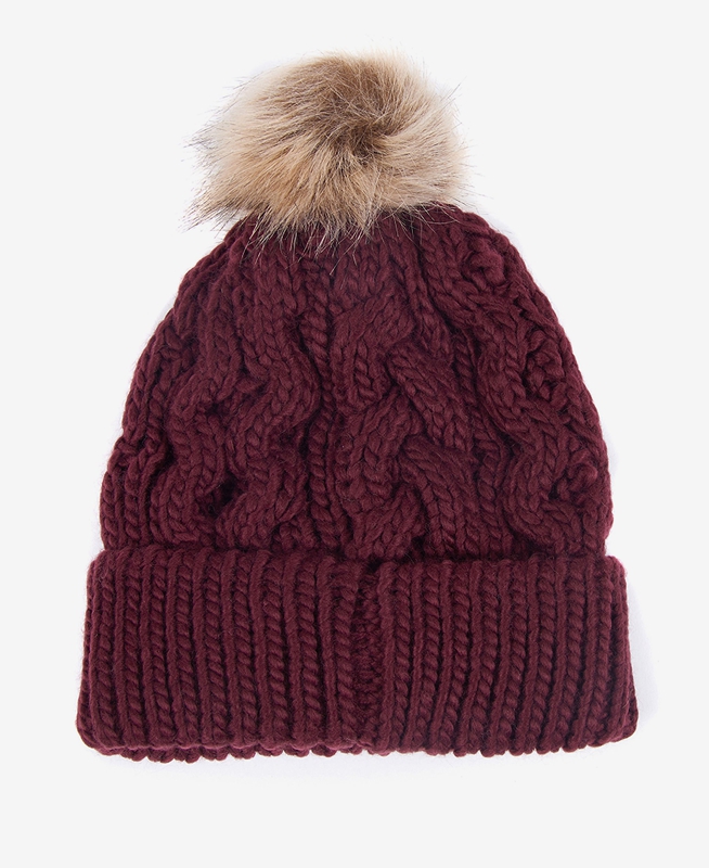 Barbour Beanie Penshaw Cable Women's Hats Purple | ZCSF-14785