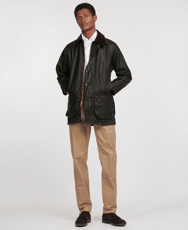 Barbour Beaufort® Men's Waxed Jackets Black | BDJH-03861