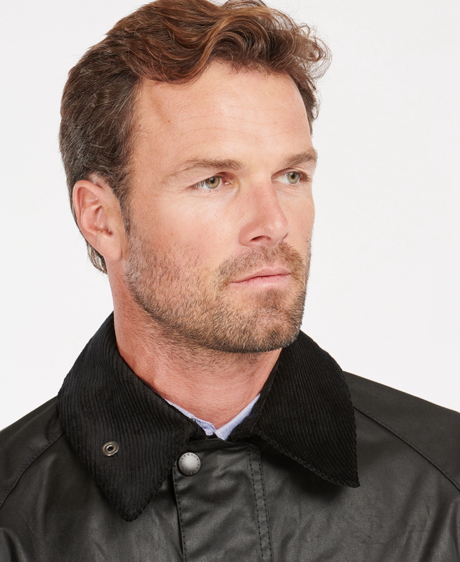 Barbour Bedale® Men's Waxed Jackets Black | EXHW-51460