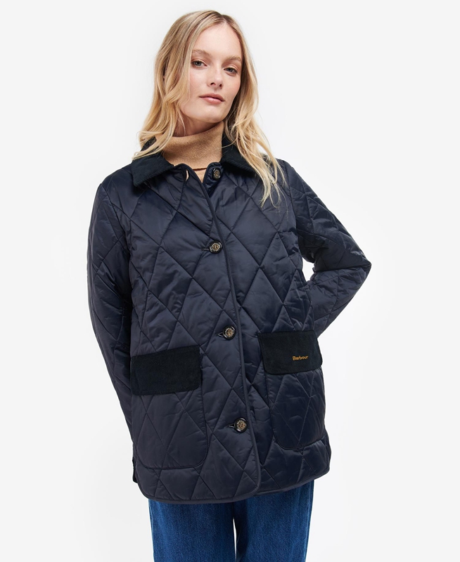 Barbour Bragar Women\'s Quilted Jackets Navy | PNYD-06341