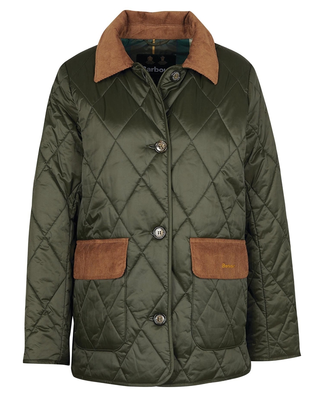 Barbour Bragar Women's Quilted Jackets Olive | CDNF-64723