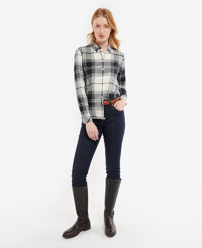 Barbour Bredon Women's Shirts Black / Grey | OXSU-56189