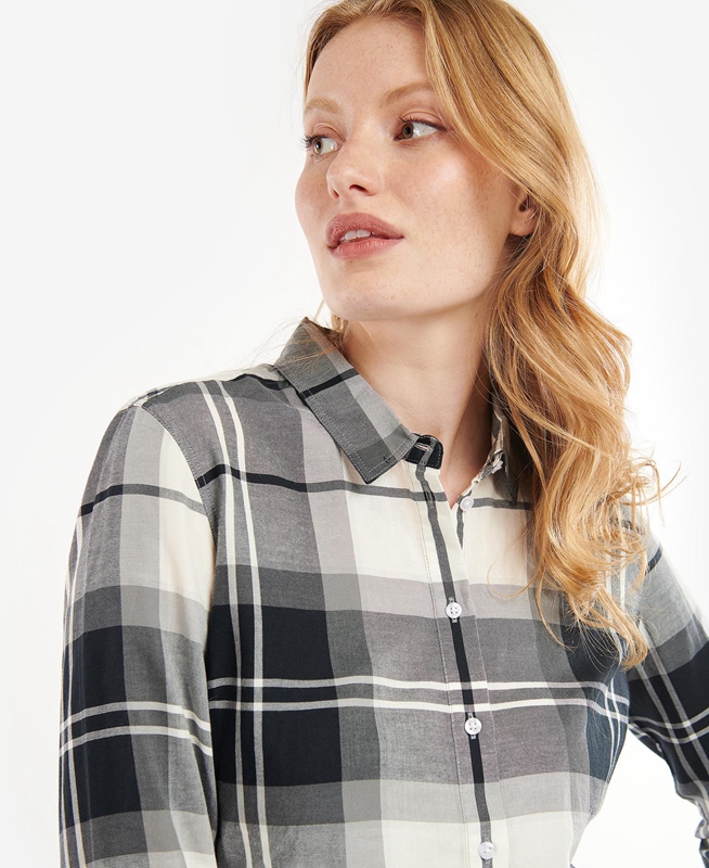 Barbour Bredon Women's Shirts Black / Grey | OXSU-56189