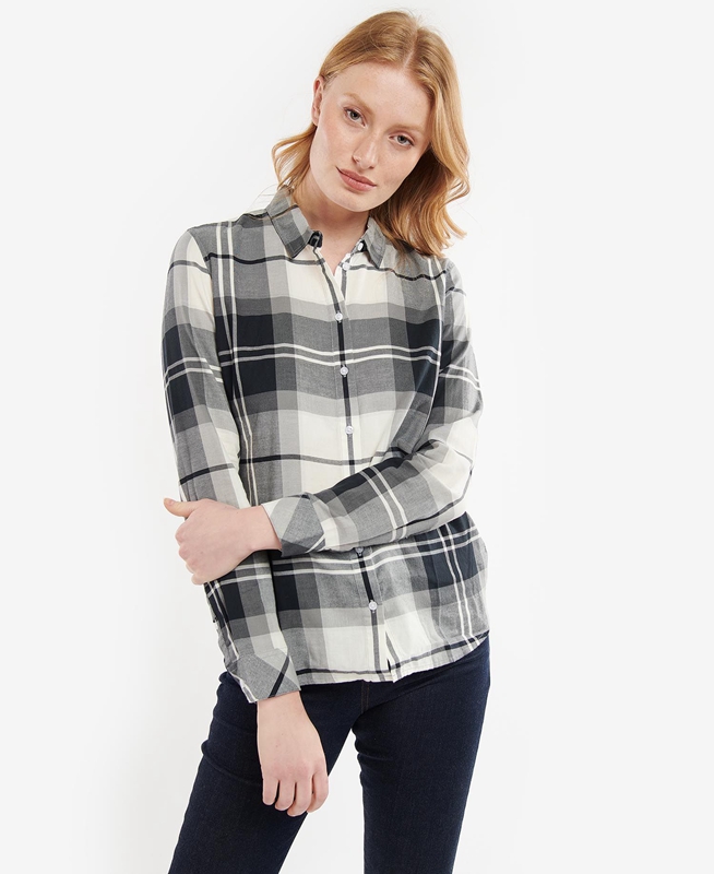 Barbour Bredon Women\'s Shirts Black / Grey | OXSU-56189