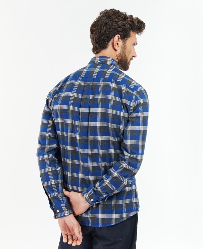 Barbour Brockwell Tailored Fit Men's Shirts Blue | YGWV-58769