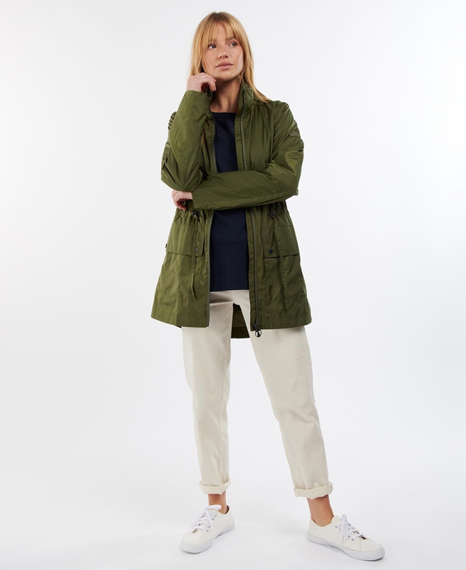 Barbour Campion Showerproof Women's Casual Jackets Green | VOKS-74658