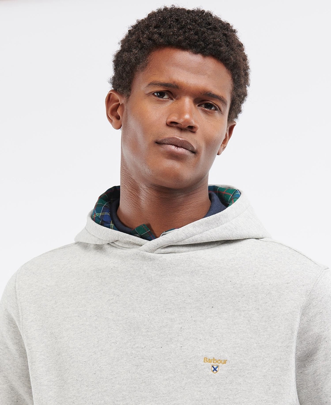 Barbour Campus Hoodie Men's Sweatshirts Grey | ZLCO-49278